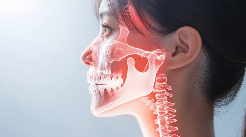 顎関節症のしくみを説明するイメージ