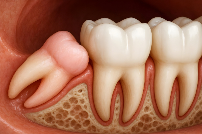 親知らずが生えてきた口腔内
